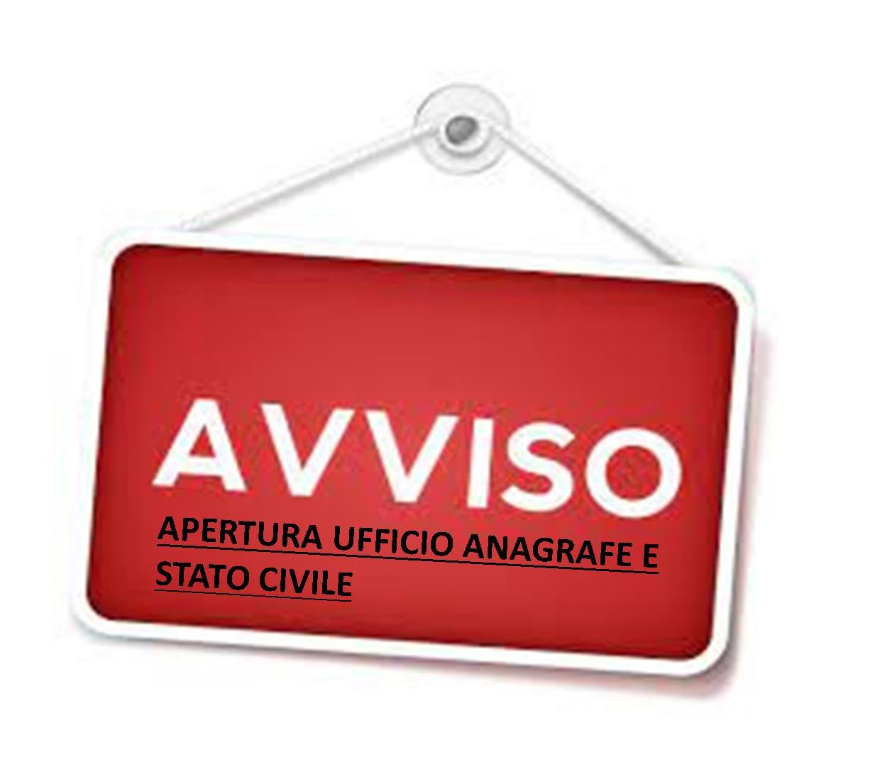 Orario apertura ufficio anagrafe e stato civile 